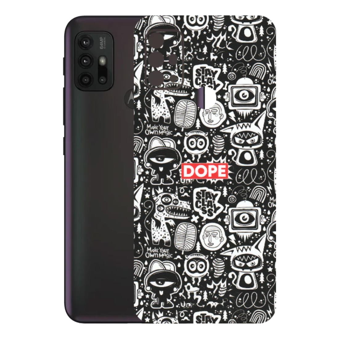 Motorola Phone Skins (All Models) - Dope Stay Classy Black Doodles - Matte Finish (M-126) Motorola Moto G30