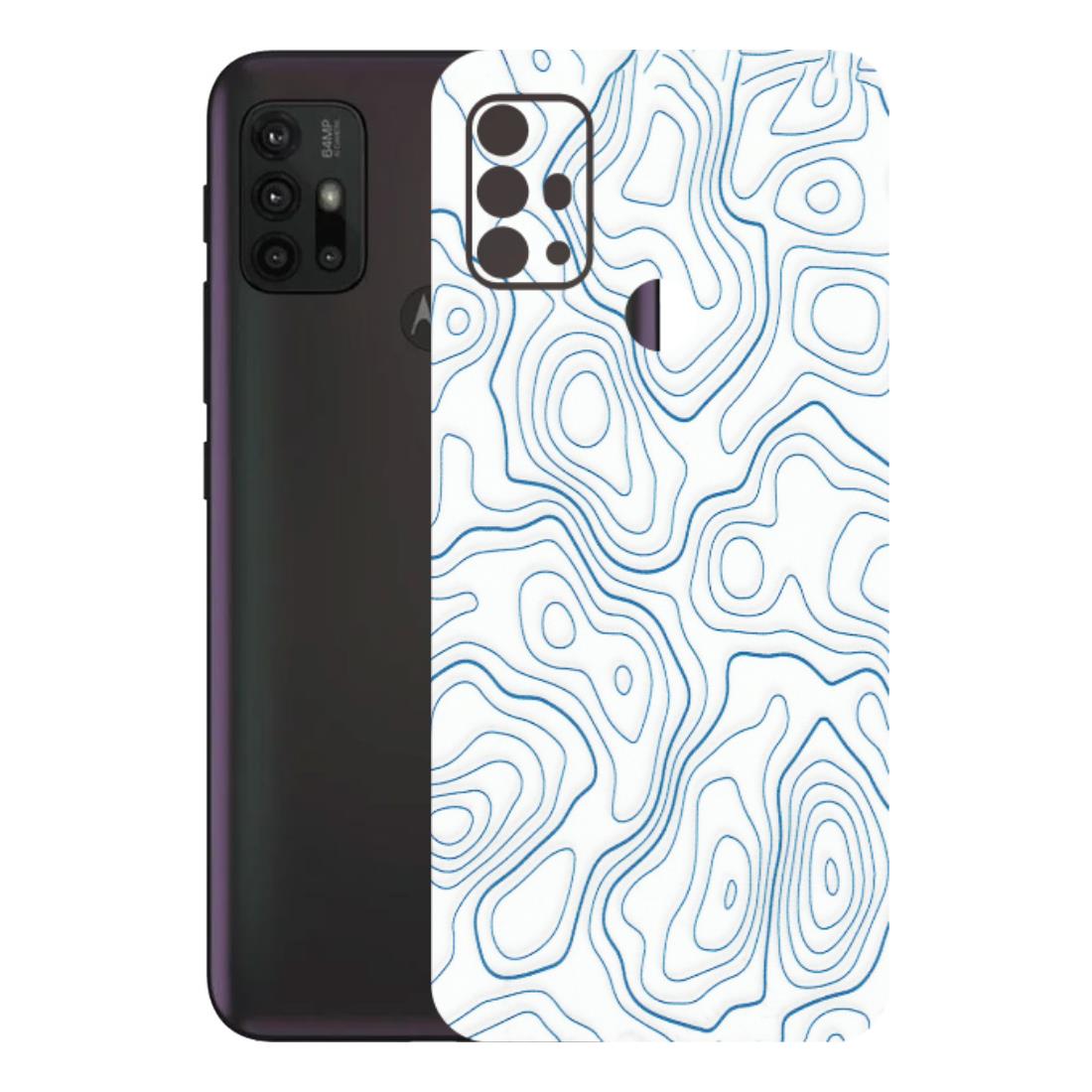 Motorola Phone Skins (All Models) - Blue And White Swirls - Matte Finish (M-139) Motorola Moto G30