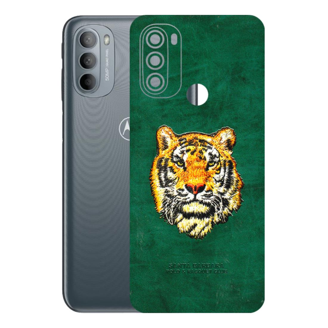 Motorola Phone Skins (All Models) - Leather Feel Tiger - 3D Embossed Finish (L-111) Motorola Moto G31