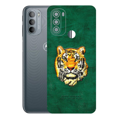 Motorola Phone Skins (All Models) - Leather Feel Tiger - 3D Embossed Finish (L-111) Motorola Moto G31