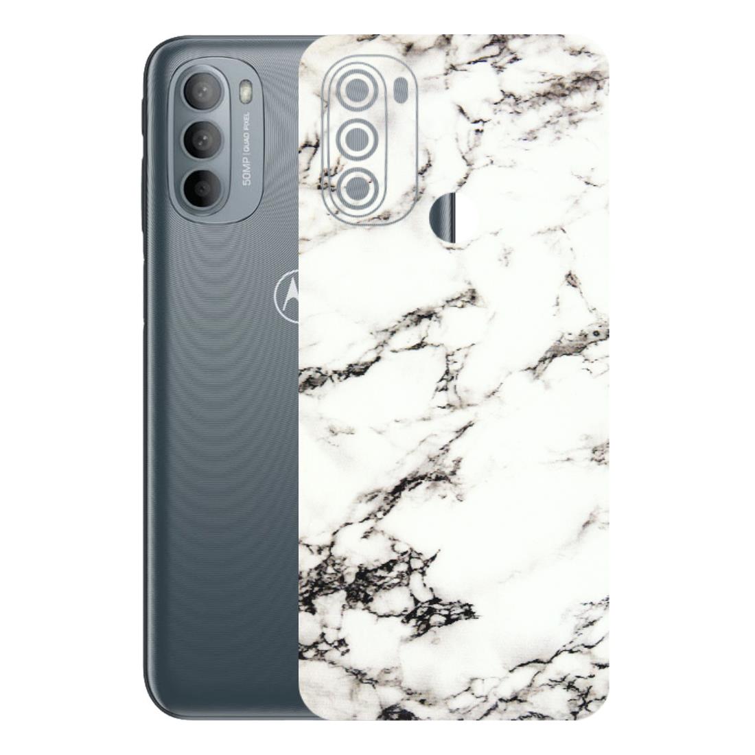 Motorola Phone Skins (All Models) - Black and White Marble Texture - 3D Embossed Finish (L-124) Motorola Moto G31