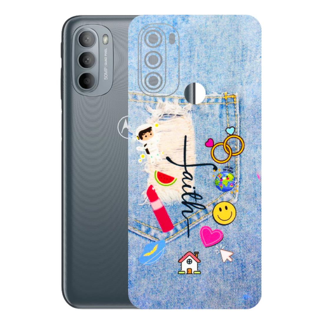 Motorola Phone Skins (All Models) - Denim Jeans Pocket - 3D Embossed Finish (L-134) Motorola Moto G31