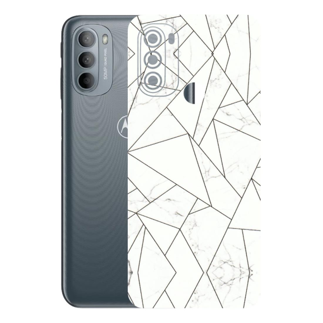 Motorola Phone Skins (All Models) - Luxury White Marble Effect - 3D Embossed Finish (L-168) Motorola Moto G31