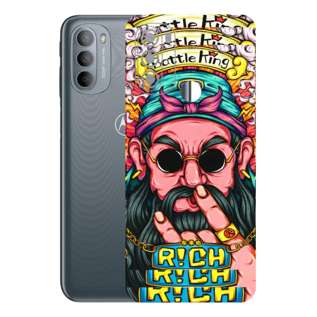 Motorola Phone Skins (All Models) - Battle King Dude Face - 3D Embossed Finish (L-178) Motorola Moto G31