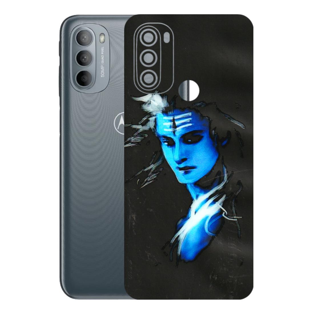 Motorola Phone Skins (All Models) - Har Har Mahadev Blue/Black - 3D Embossed Finish (L-185) Motorola Moto G31