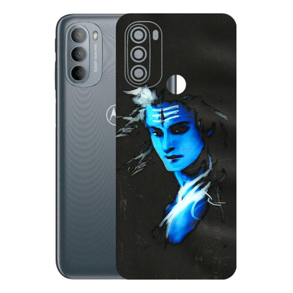 Motorola Phone Skins (All Models) - Har Har Mahadev Blue/Black - 3D Embossed Finish (L-185) Motorola Moto G31