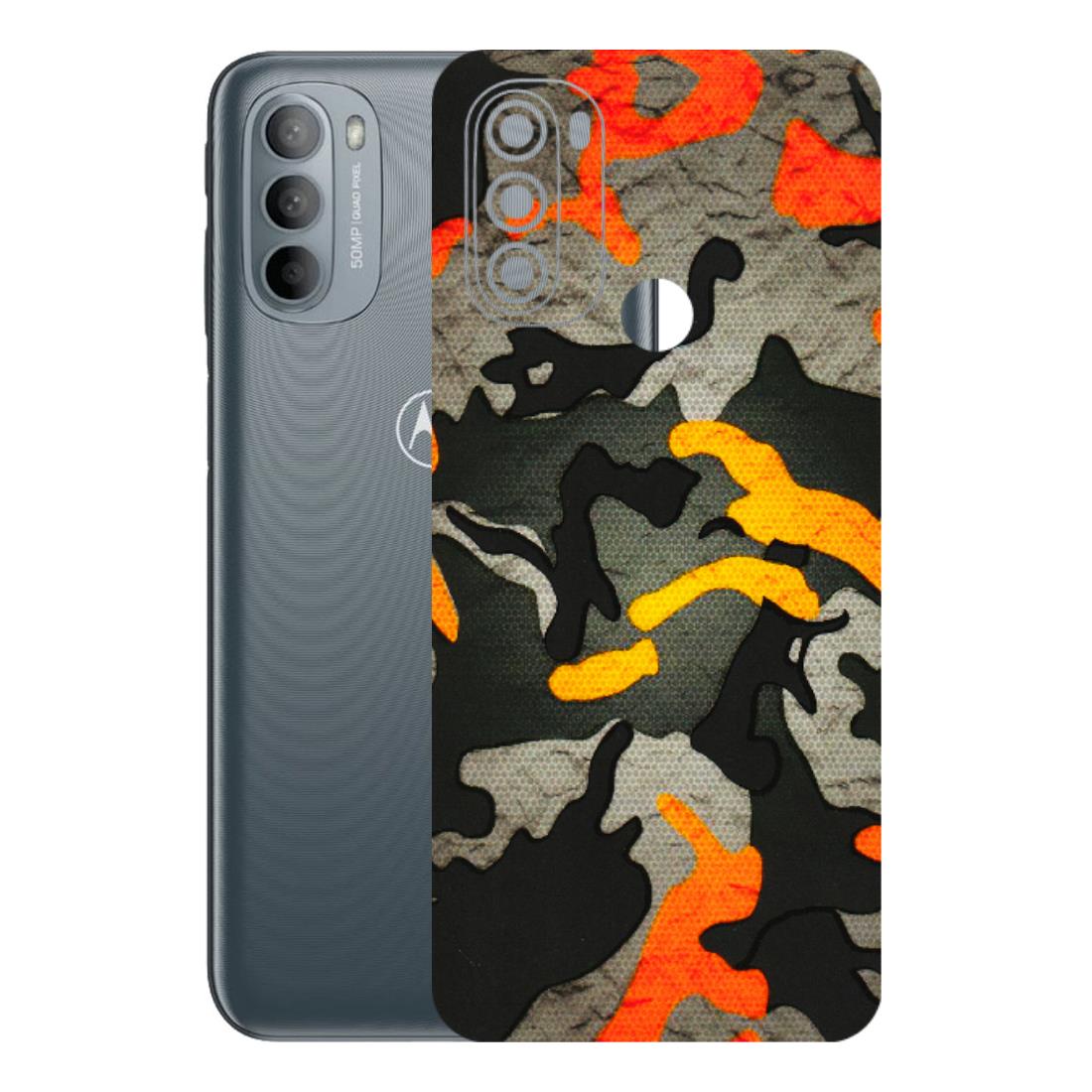 Motorola Phone Skins (All Models) - Orange Camouflage - 3D Embossed Finish (L-204) Motorola Moto G31