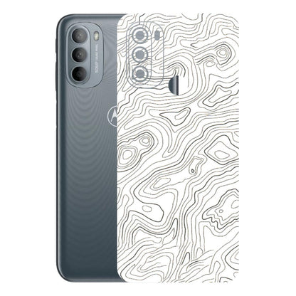 Motorola Phone Skins (All Models) - White Black Swirls - 3D Embossed Finish (L-219) Motorola Moto G31