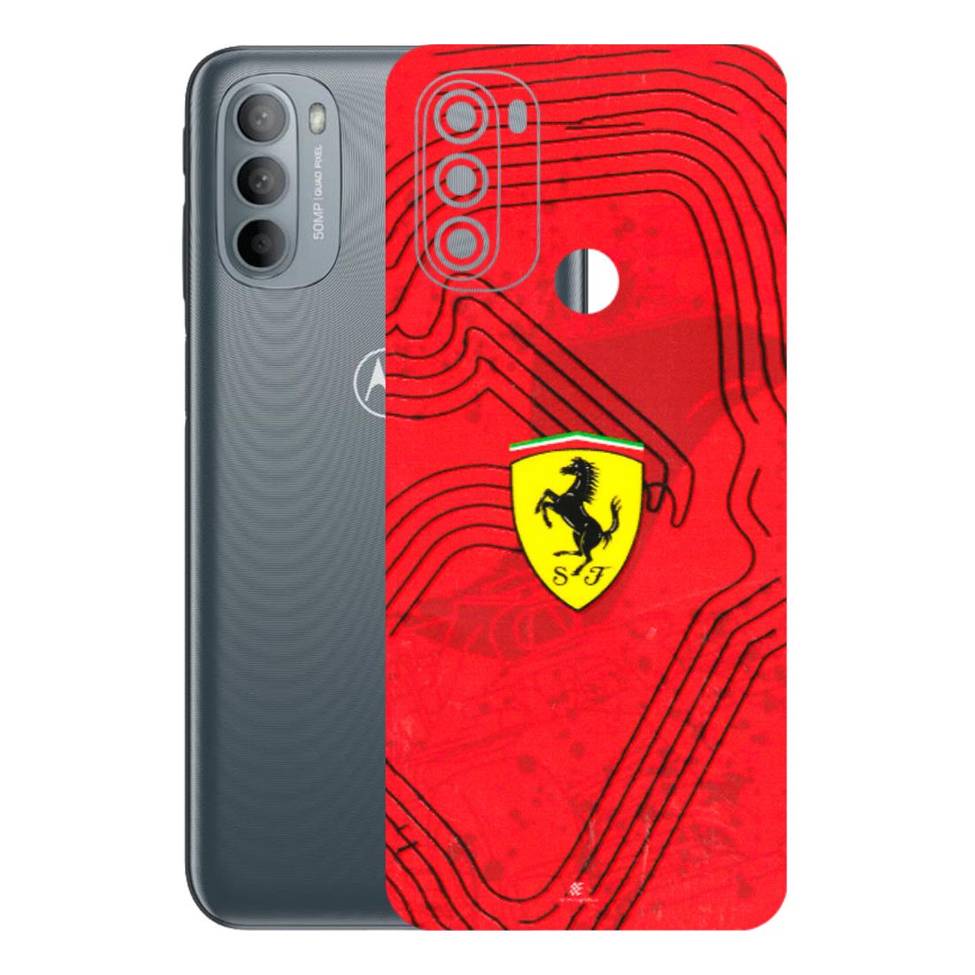 Motorola Phone Skins (All Models) - Red Ferrari Logo Stylish - 3D Embossed Finish (L-238) Motorola Moto G31