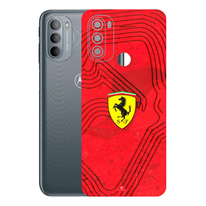 Motorola Phone Skins (All Models) - Red Ferrari Logo Stylish - 3D Embossed Finish (L-238) Motorola Moto G31