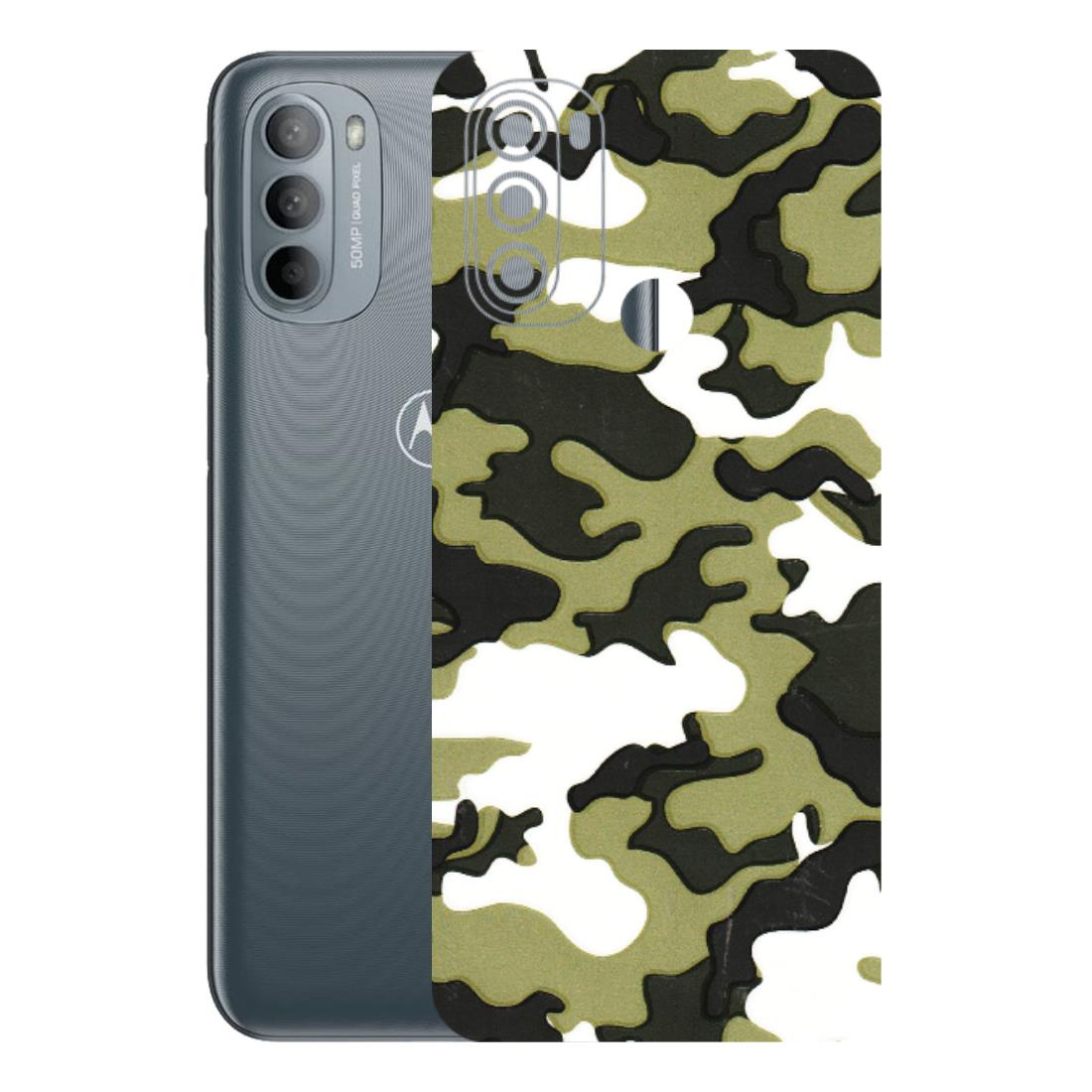 Motorola Phone Skins (All Models) - Camouflages White And Green - 3D Embossed Finish (L-243) Motorola Moto G31