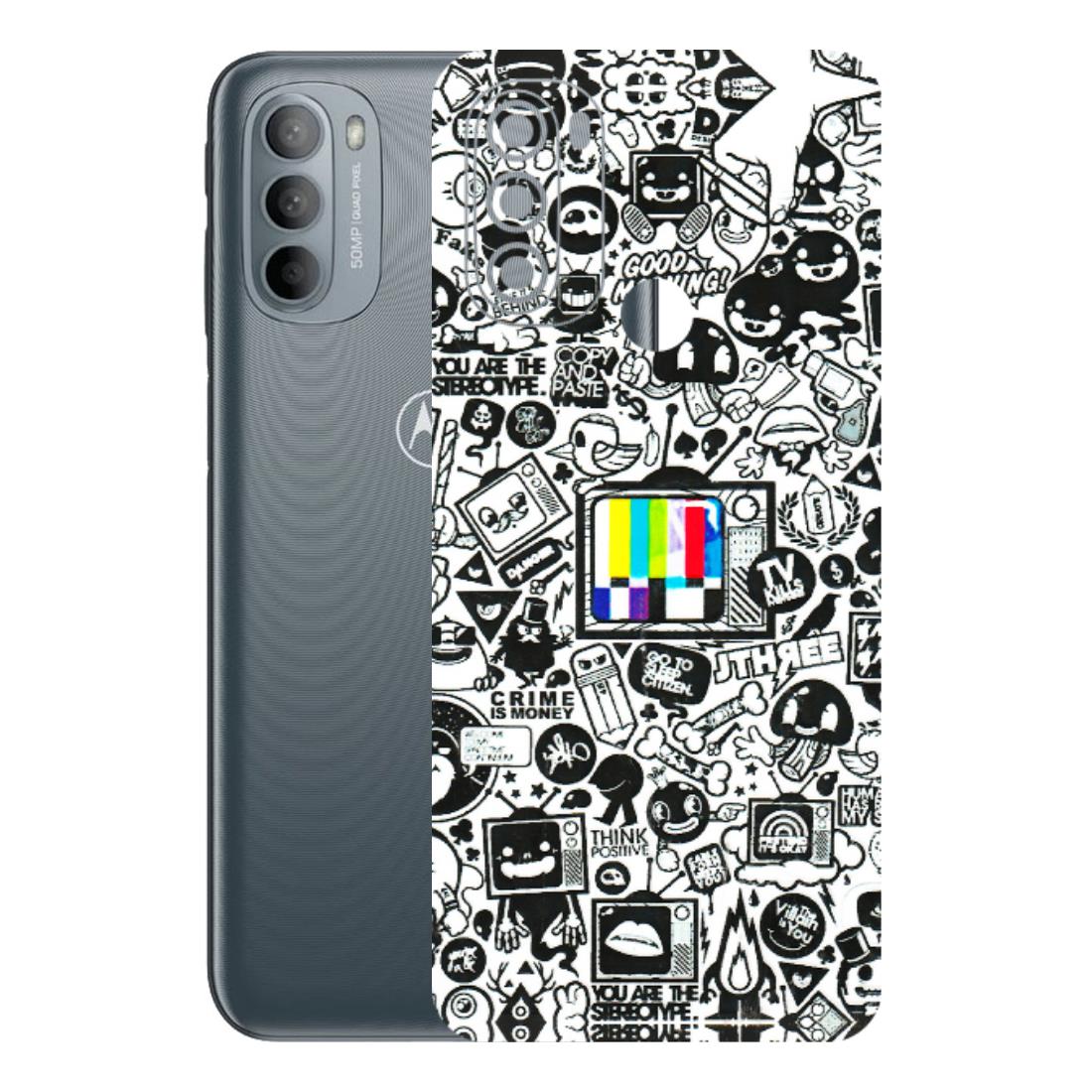 Motorola Phone Skins (All Models) - Doodles Positive Art - 3D Embossed Finish (L-263) Motorola Moto G31