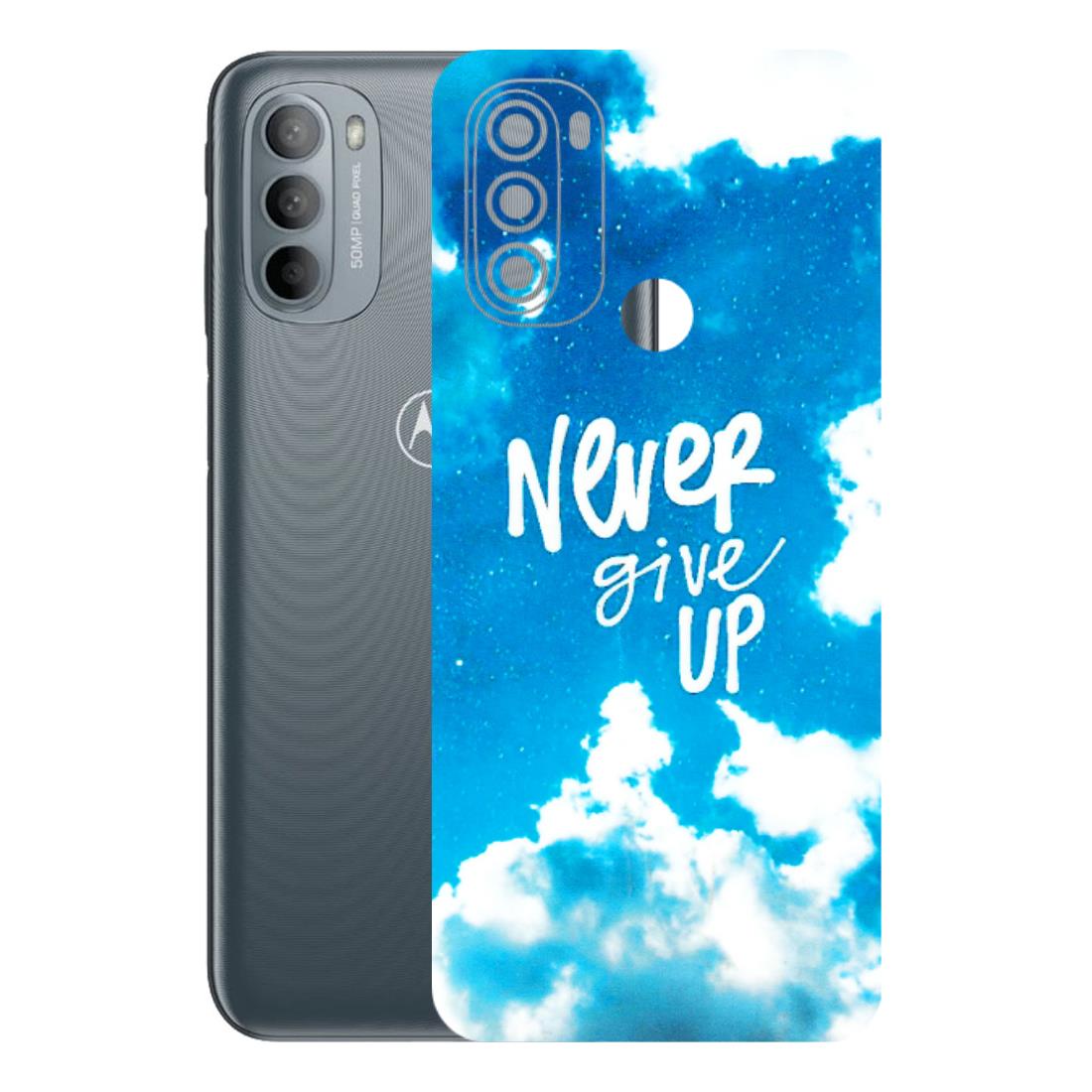 Motorola Phone Skins (All Models) - Never Give Up - 3D Embossed Finish (L-279) Motorola Moto G31