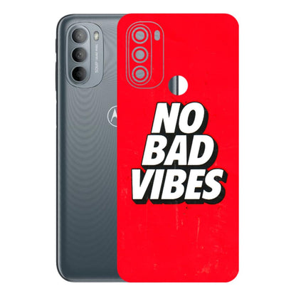 Motorola Phone Skins (All Models) - No Bad Vibes - 3D Embossed Finish (L-280) Motorola Moto G31