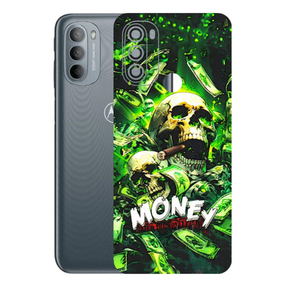 Motorola Phone Skins (All Models) - Skull Money - 3D Embossed Finish (L-303) Motorola Moto G31