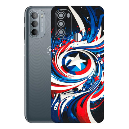 Motorola Phone Skins (All Models) - Captain America Logo - 3D Embossed Finish (L-307) Motorola Moto G31