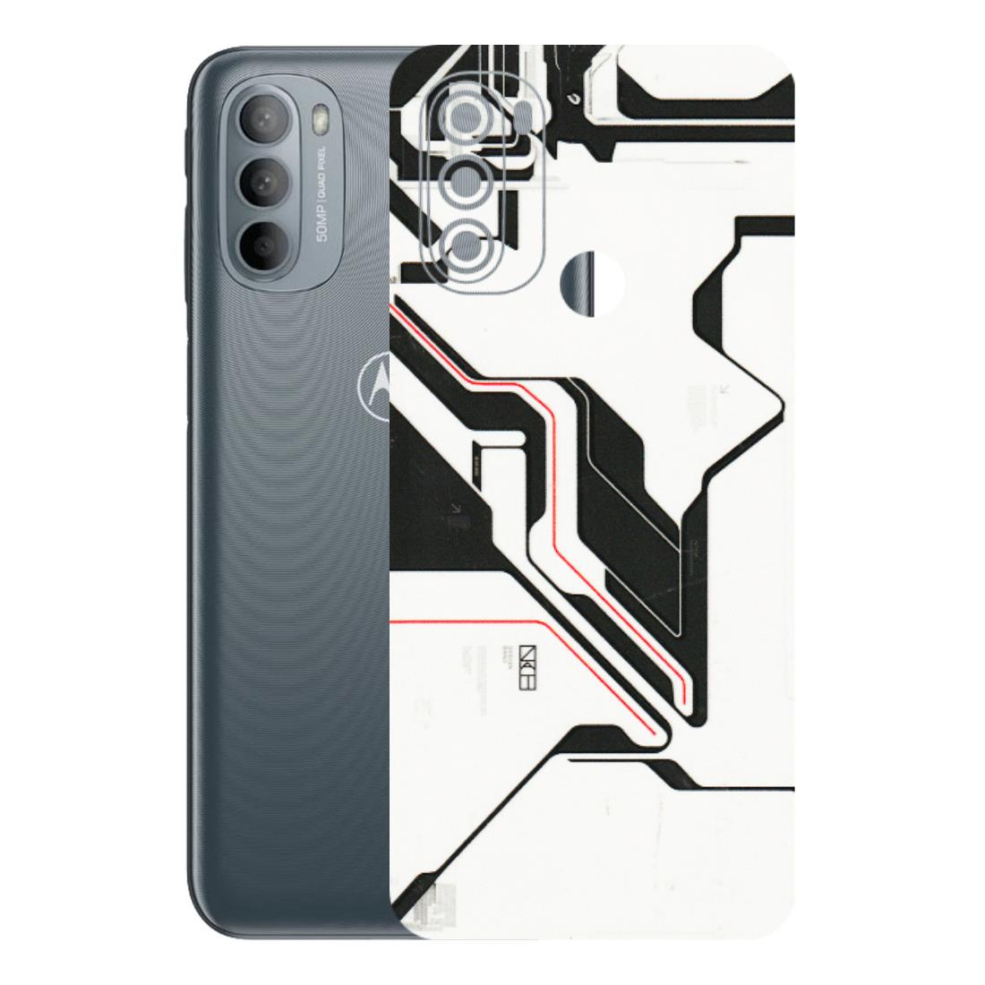 Motorola Phone Skins (All Models) - White Techy Logo - 3D Embossed Finish (L-312) Motorola Moto G31