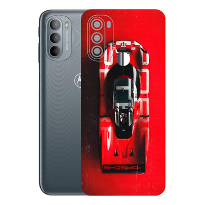 Motorola Phone Skins (All Models) - Red Porsche Car Logo - 3D Embossed Finish (L-315) Motorola Moto G31