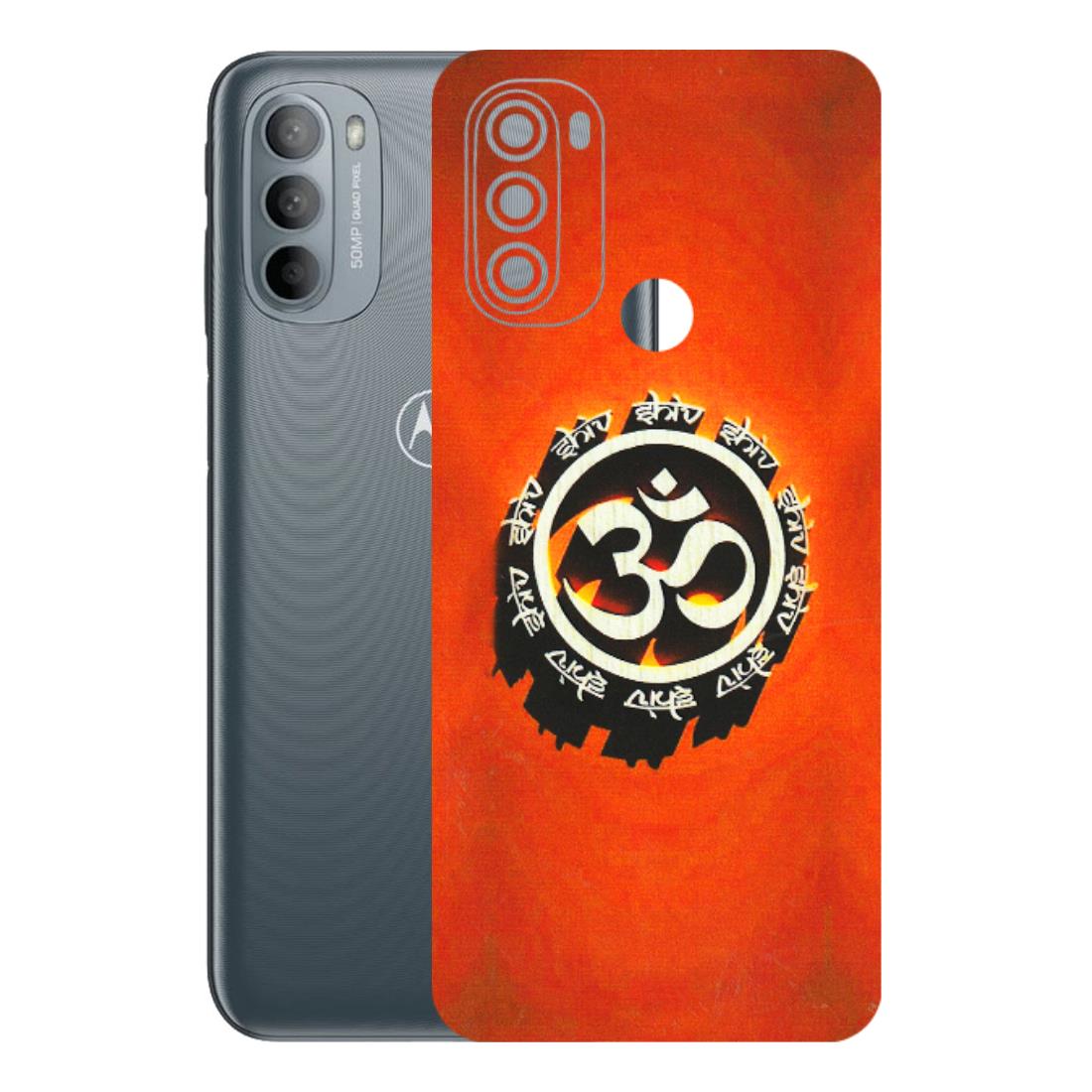 Motorola Phone Skins (All Models) - Aum Shiv Orange - 3D Embossed Finish (L-32) Motorola Moto G31