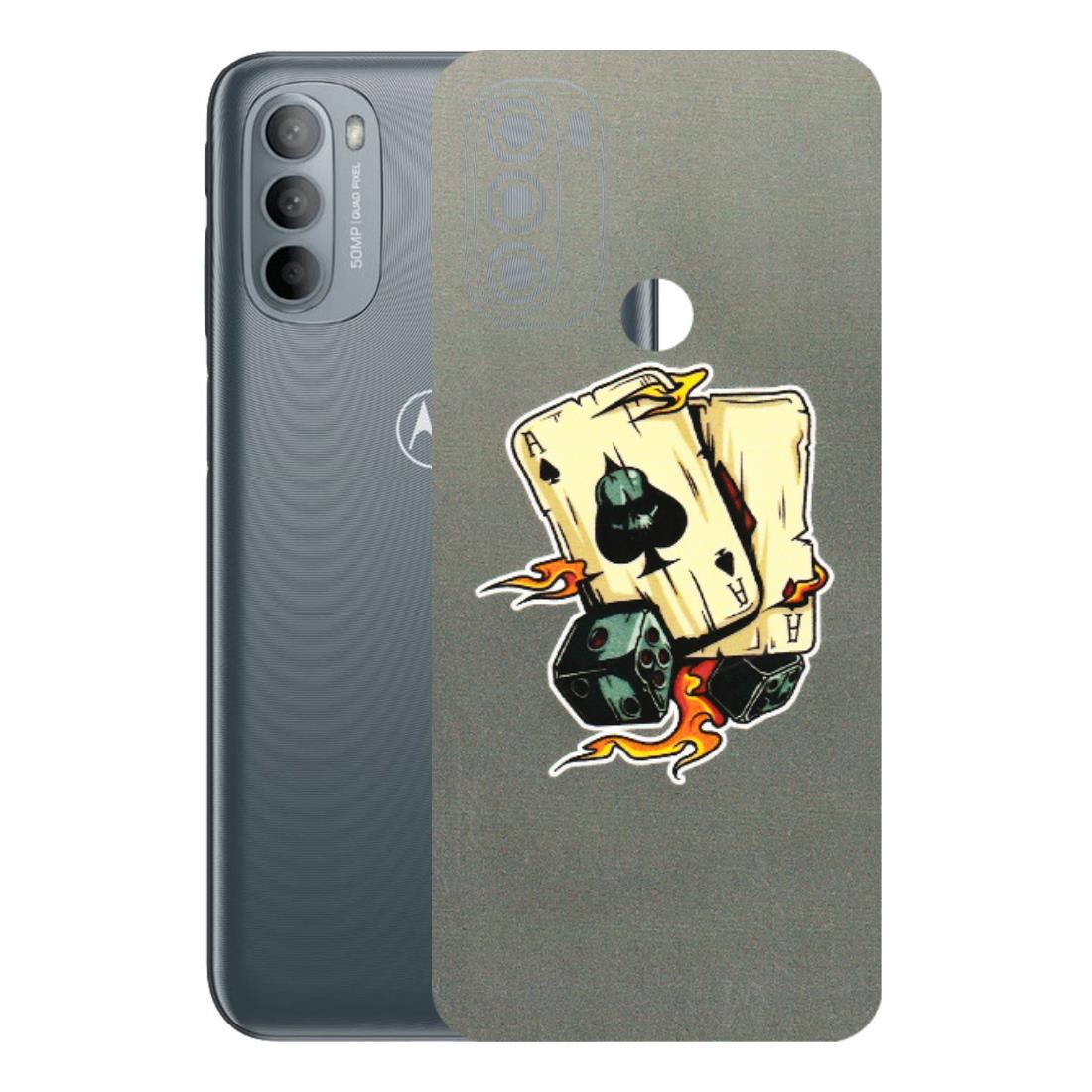 Motorola Phone Skins (All Models) - Grey Cards Of Ace - 3D Embossed Finish (L-77) Motorola Moto G31