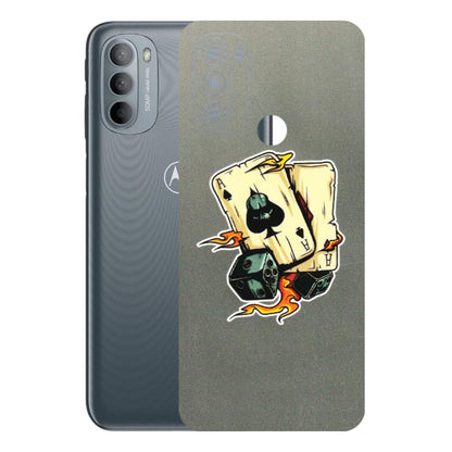 Motorola Phone Skins (All Models) - Grey Cards Of Ace - 3D Embossed Finish (L-77) Motorola Moto G31