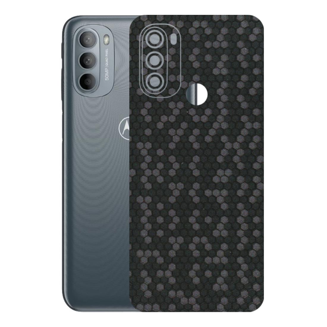Motorola Phone Skins (All Models) - Black Grey Honeycomb Sober - 3D Embossed Finish (L-85) Motorola Moto G31
