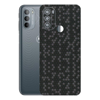 Motorola Phone Skins (All Models) - Black Grey Honeycomb Sober - 3D Embossed Finish (L-85) Motorola Moto G31