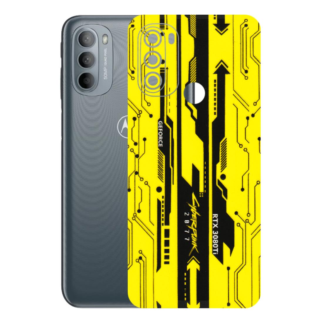 Motorola Phone Skins (All Models) - Yellow Cyberpunk - 3D Embossed Finish (L-93) Motorola Moto G31