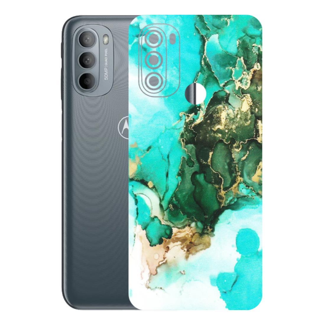Motorola Phone Skins (All Models) - The Blue Gold Marble - Matte Finish (M-124) Motorola Moto G31