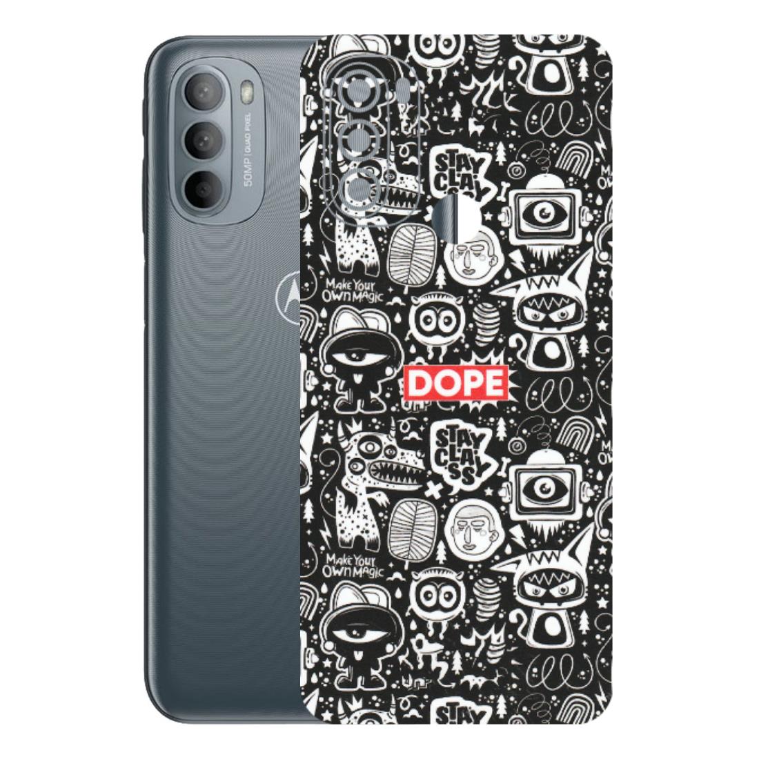 Motorola Phone Skins (All Models) - Dope Stay Classy Black Doodles - Matte Finish (M-126) Motorola Moto G31