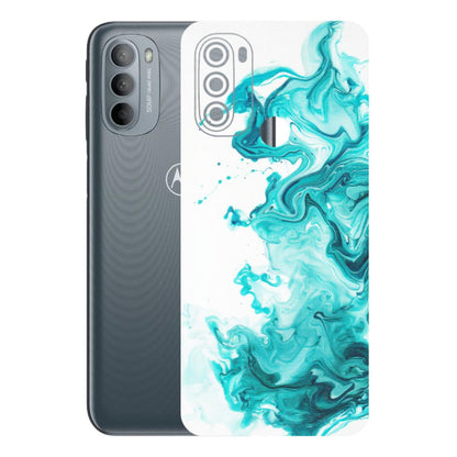 Motorola Phone Skins (All Models) - Sky Blue Abstract Colour - Matte Finish (M-146) Motorola Moto G31