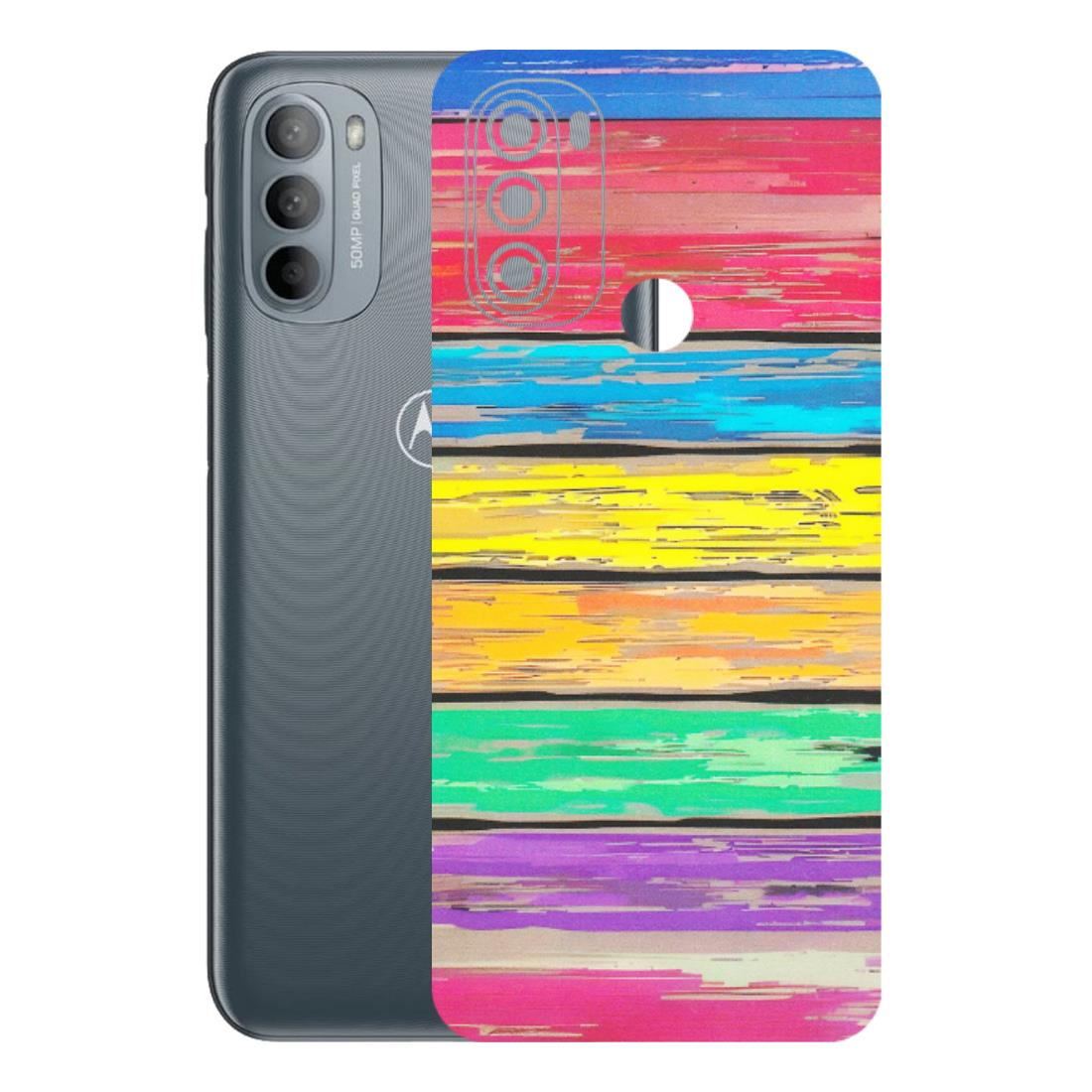 Motorola Phone Skins (All Models) - Multi Colour Wooden Wall - Matte Finish (M-96) Motorola Moto G31
