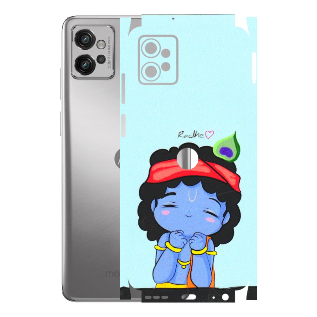 Motorola Phone Skins (All Models) - Radhe Radhe Cute Toon - 3D Embossed Finish (L-05) Motorola Moto G32
