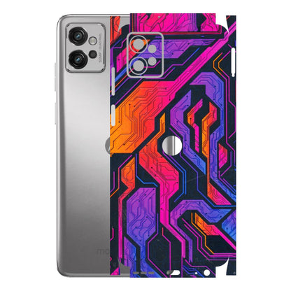 Motorola Phone Skins (All Models) - Tech Circuits Futuristic - 3D Embossed Finish (L-07) Motorola Moto G32