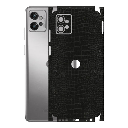 Motorola Phone Skins (All Models) - Snake Leather Black - 3D Embossed Finish (L-107) Motorola Moto G32