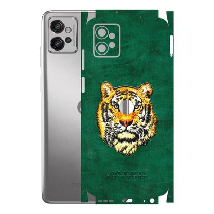 Motorola Phone Skins (All Models) - Leather Feel Tiger - 3D Embossed Finish (L-111) Motorola Moto G32