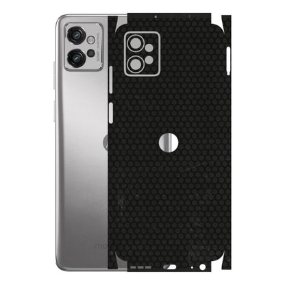 Motorola Phone Skins (All Models) - Black honeycomb - 3D Embossed Finish (L-114) Motorola Moto G32