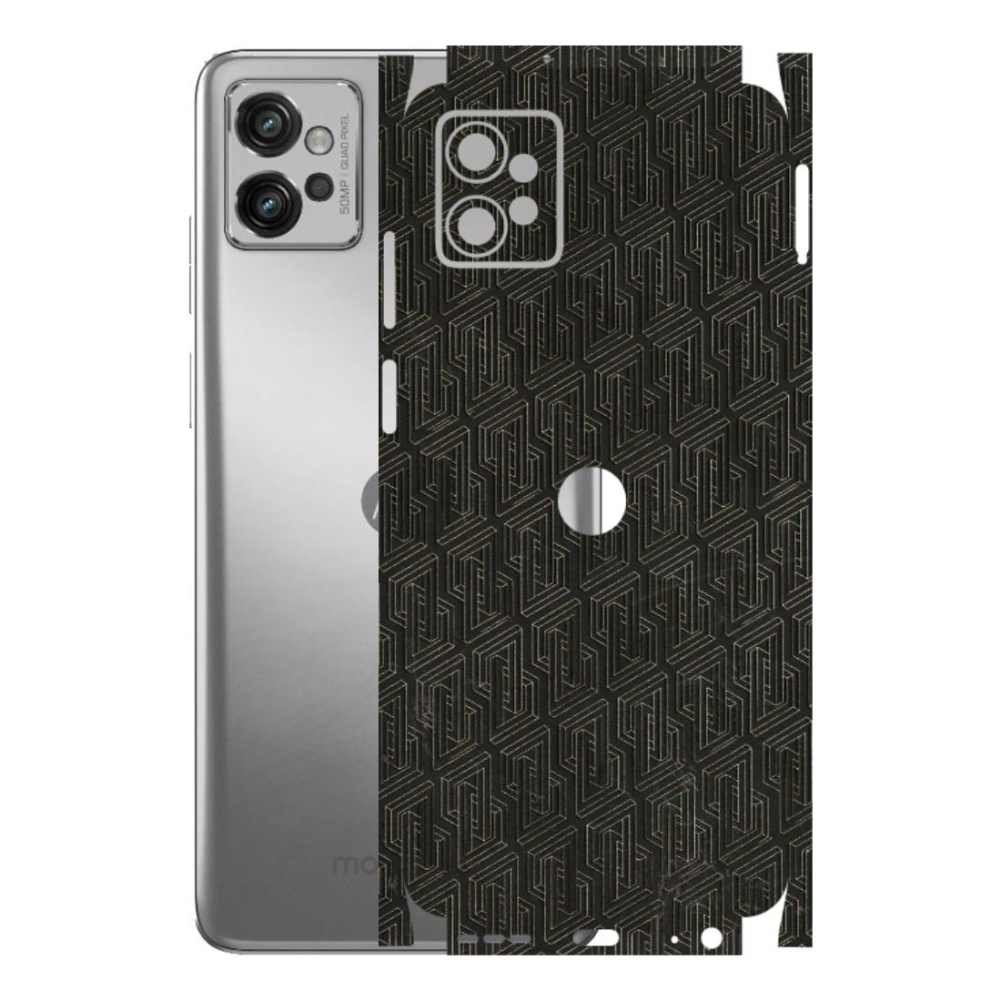 Motorola Phone Skins (All Models) - Black Abstract Pattern - 3D Embossed Finish (L-117) Motorola Moto G32