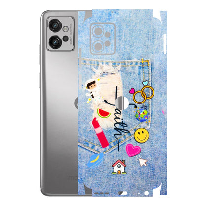 Motorola Phone Skins (All Models) - Denim Jeans Pocket - 3D Embossed Finish (L-134) Motorola Moto G32