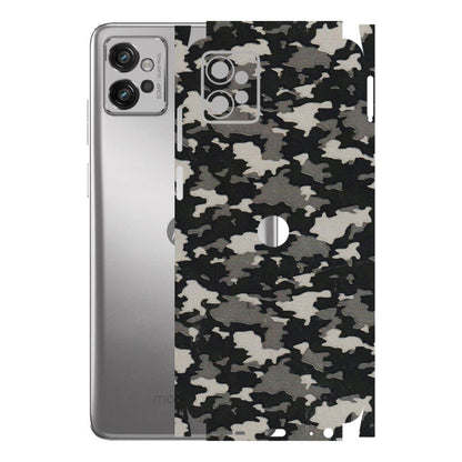 Motorola Phone Skins (All Models) - Black/Grey Camoflaunge - 3D Embossed Finish (L-142) Motorola Moto G32