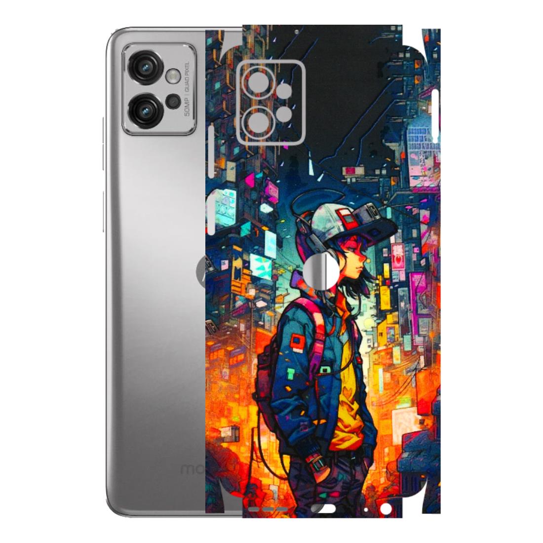 Motorola Phone Skins (All Models) - Street Anime Guy - 3D Embossed Finish (L-158) Motorola Moto G32