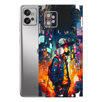 Motorola Phone Skins (All Models) - Street Anime Guy - 3D Embossed Finish (L-158) Motorola Moto G32
