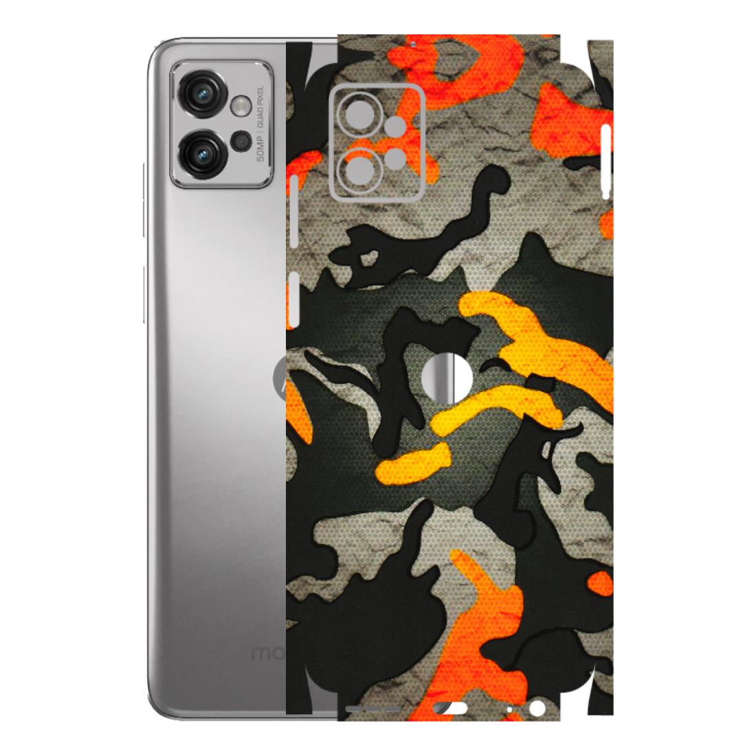 Motorola Phone Skins (All Models) - Orange Camouflage - 3D Embossed Finish (L-204) Motorola Moto G32