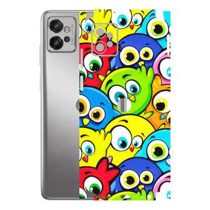 Motorola Phone Skins (All Models) - Cute Fluffy Birds - 3D Embossed Finish (L-213) Motorola Moto G32