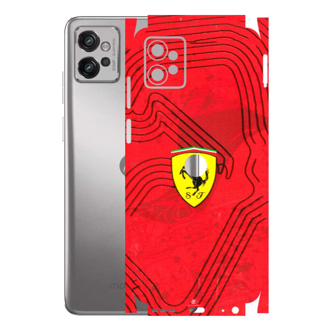 Motorola Phone Skins (All Models) - Red Ferrari Logo Stylish - 3D Embossed Finish (L-238) Motorola Moto G32
