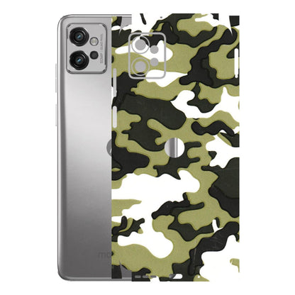 Motorola Phone Skins (All Models) - Camouflages White And Green - 3D Embossed Finish (L-243) Motorola Moto G32