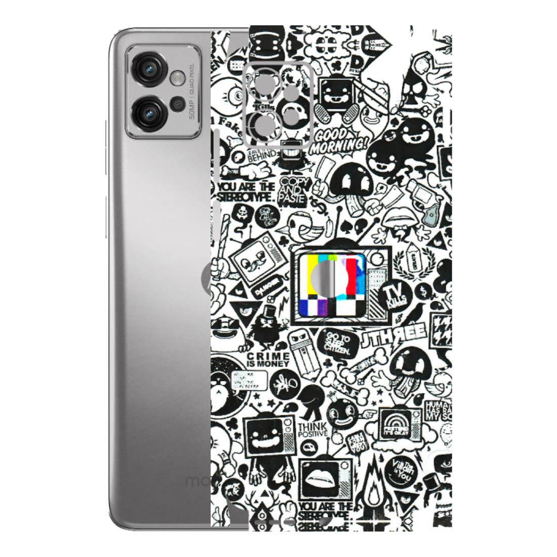 Motorola Phone Skins (All Models) - Doodles Positive Art - 3D Embossed Finish (L-263) Motorola Moto G32