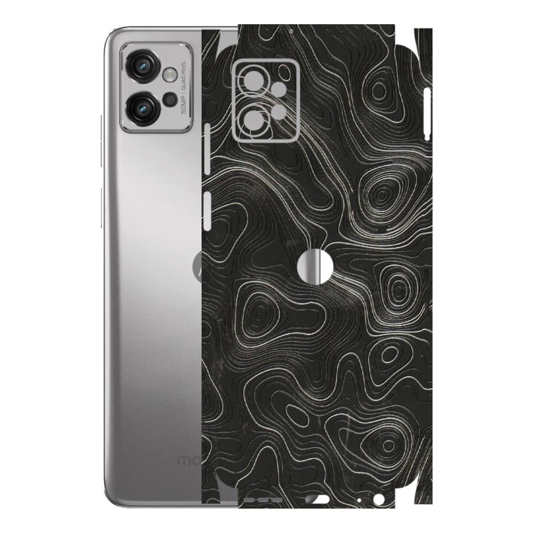 Motorola Phone Skins (All Models) - Abstract White Line Map - 3D Embossed Finish (L-269) Motorola Moto G32