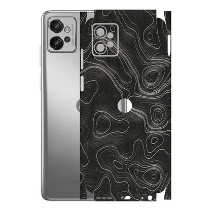 Motorola Phone Skins (All Models) - Abstract White Line Map - 3D Embossed Finish (L-269) Motorola Moto G32