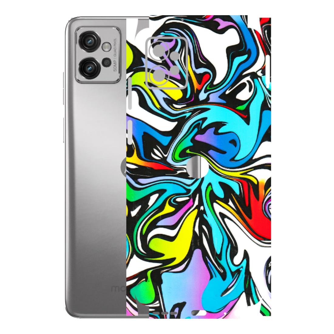 Motorola Phone Skins (All Models) - Abstract Colour Paints - 3D Embossed Finish (L-271) Motorola Moto G32